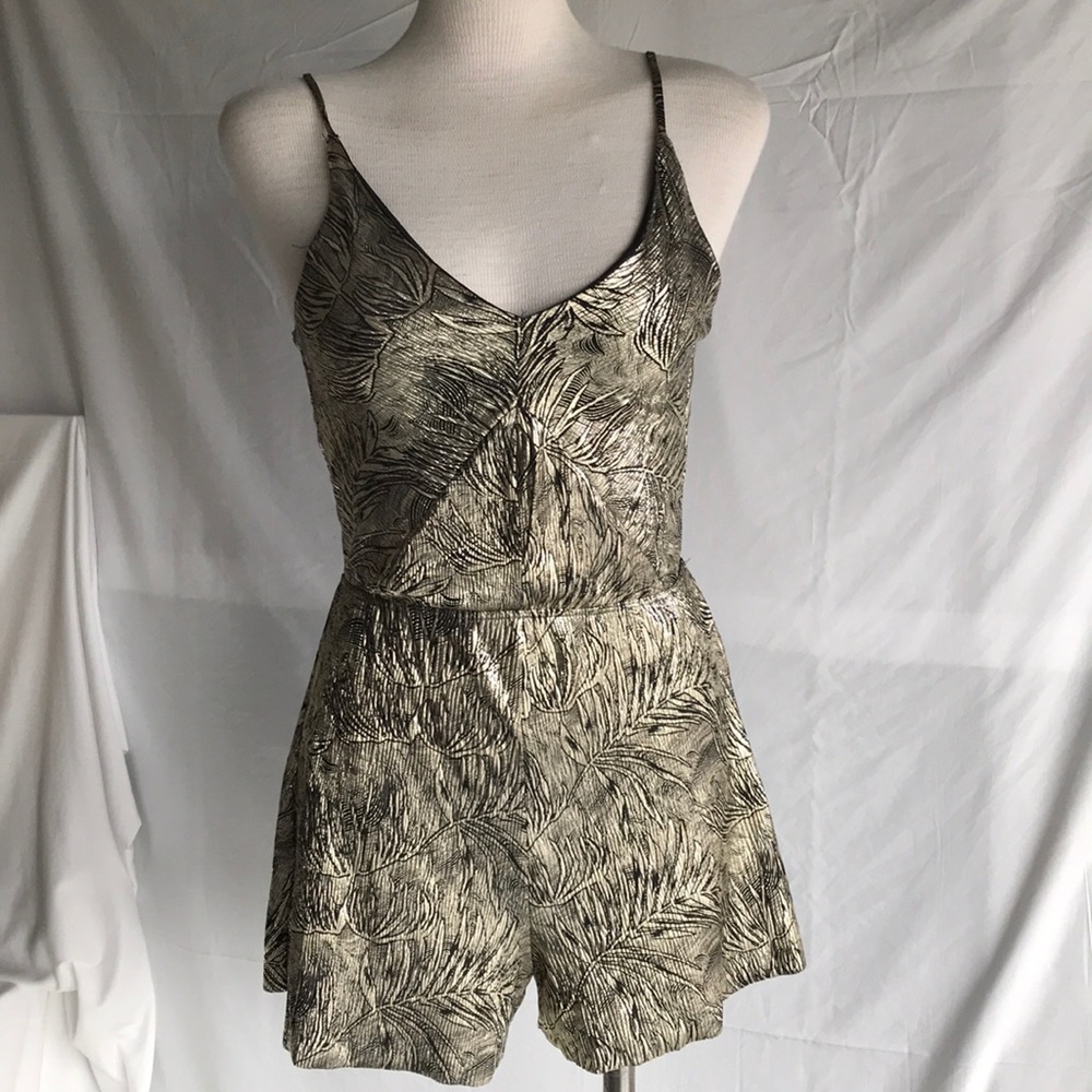 Topshop gold black romper sz 4